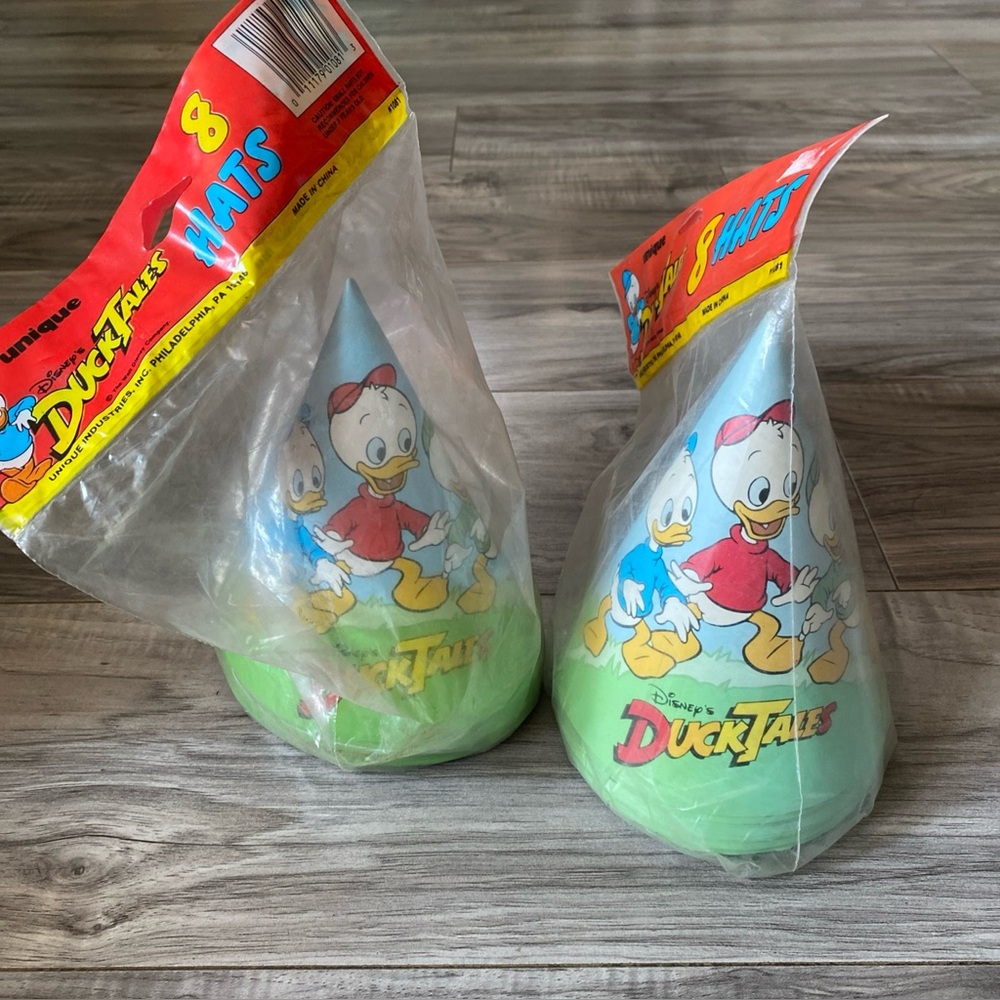 Set Of 2 Unopened Disney DuckTales Party Hats Huey Dewey Louie 16 Total Vintage